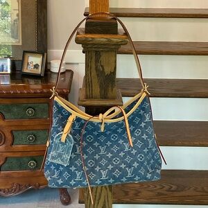 Denim Monogram Shoulder Bag